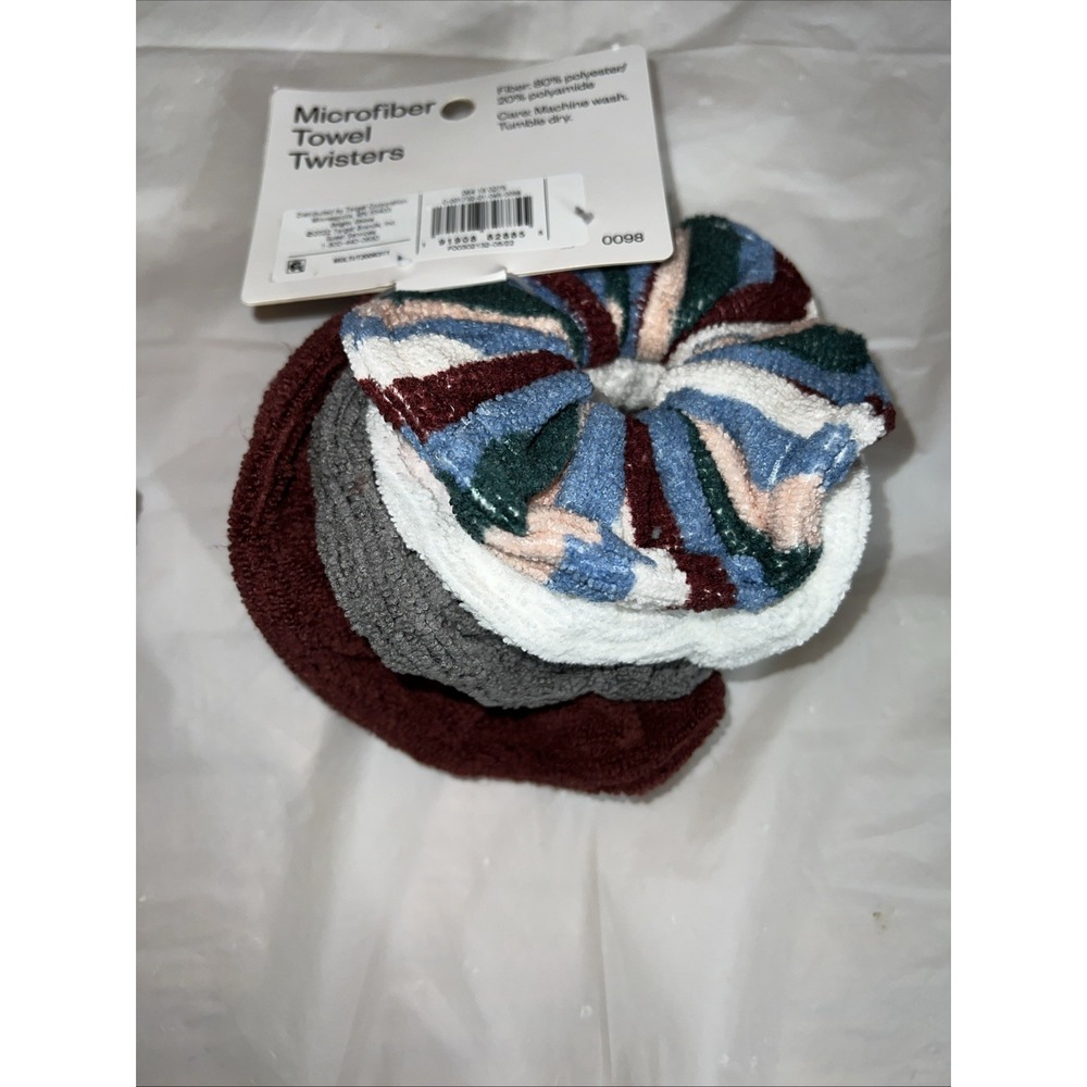 Microfiber Hair Ties Drying Towel Twisters Core 4 Pack Room Essentials -2 Packs